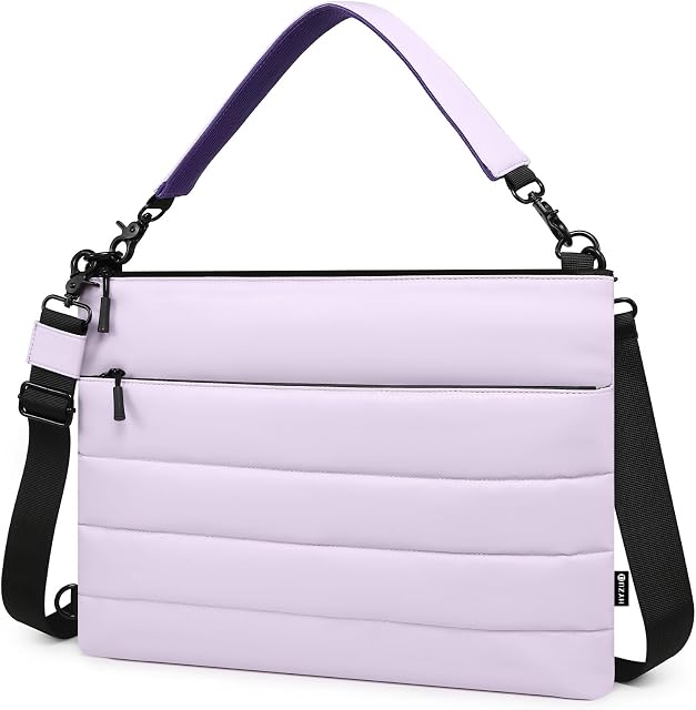 HYZUO 13.3-14 Inch Laptop Sleeve Bag for MacBook Pro 14 M5-M1 A3426 A3427, MacBook Pro/Air 13, 13" 13.3" Dell/HP/Lenovo/Asus/Acer/Samsung, Women Shoulder Bags Case Work Daily Handbag, Lilac Purple