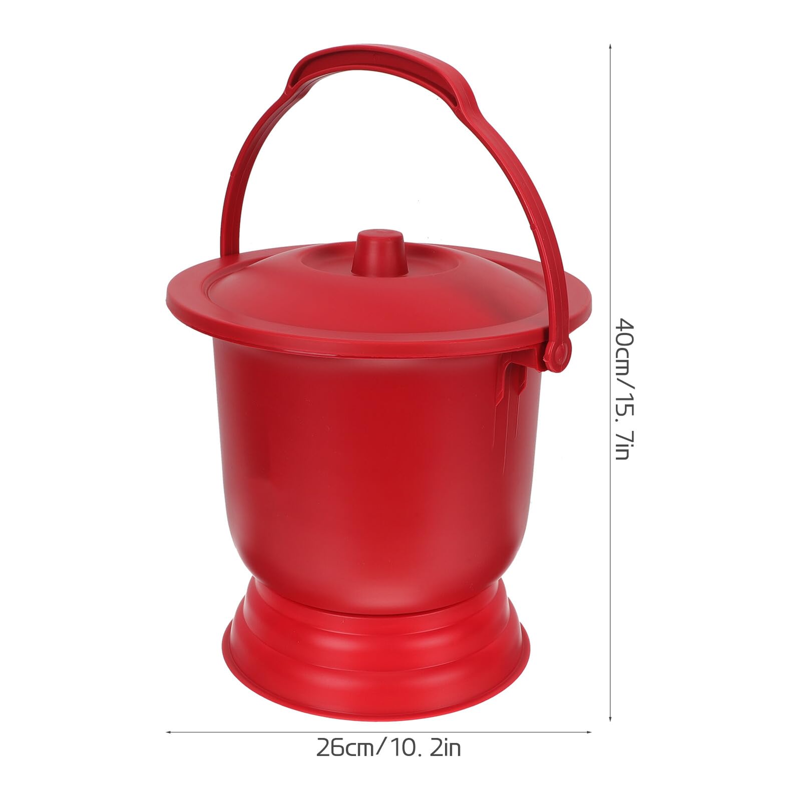 Orinal Portátil Rojo de Pp Tapa, Cubo Reutilizable