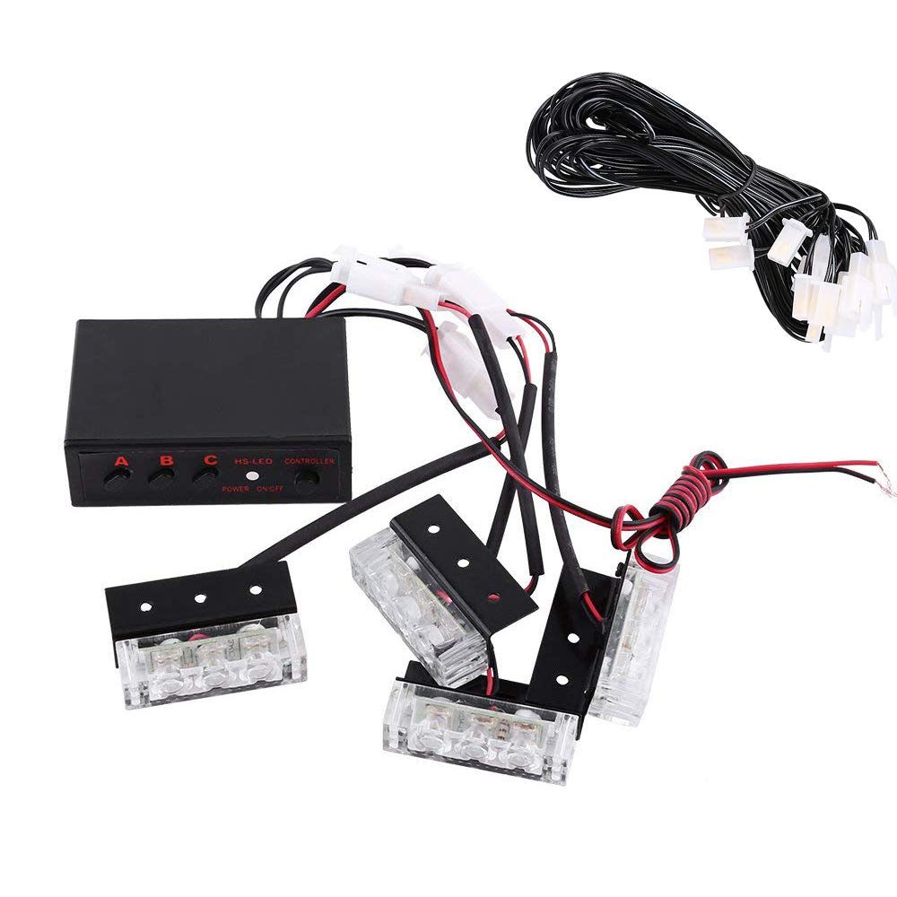 Gruppi ottici posteriori Testa della luce stroboscopica della griglia per dell'automobile 12V LED per la lampada per Mini Flash Luci di marcia diurna Avvertimento di emergenza della per polizia lampeg