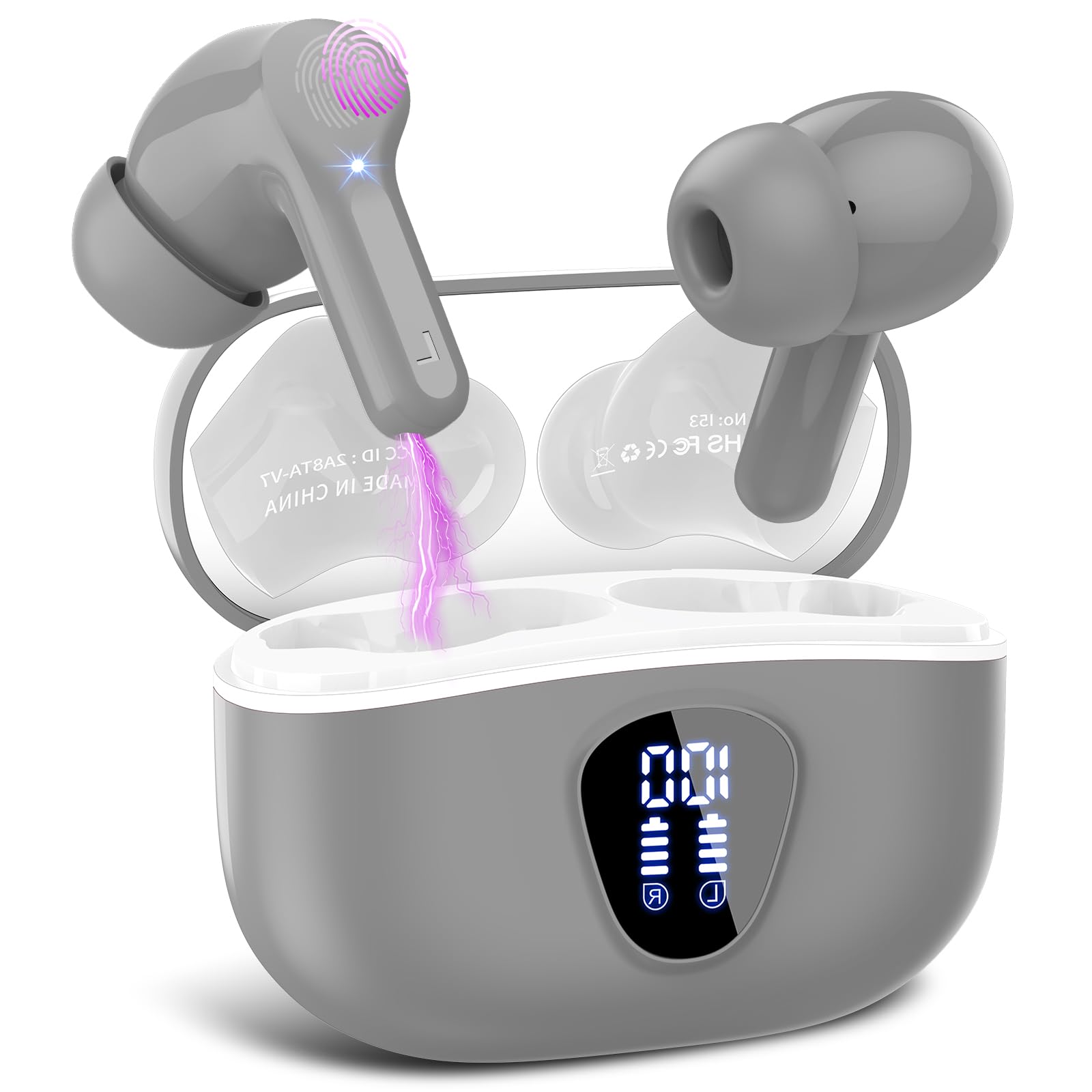 BESNOOW Auriculares Inalámbricos Bluetooth con Controlador de 14,2 mm, Cascos Inalámbricos con Reducción de Ruido, Sonido Envolvente