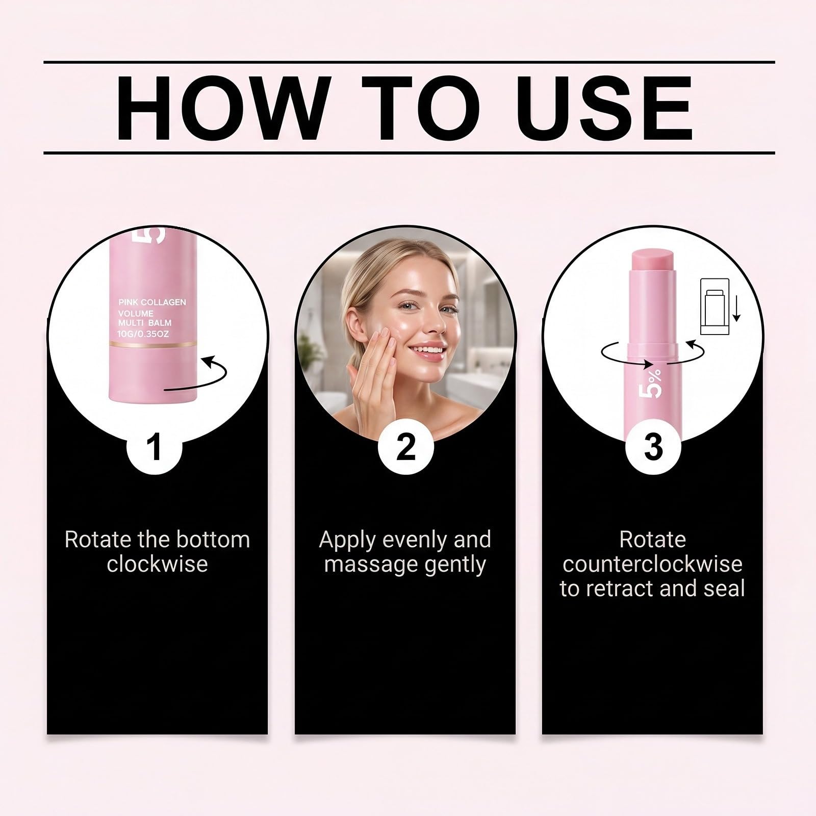PDRN Care Sticks with Collagen Moisturizing Firming Anti-Aging 10 g | Korean Anti-Wrinkle Balm, Smooth Fine Lines, Firming Care for Wrinkles Gesicht und Anti Dark Circle, Augen und Hals