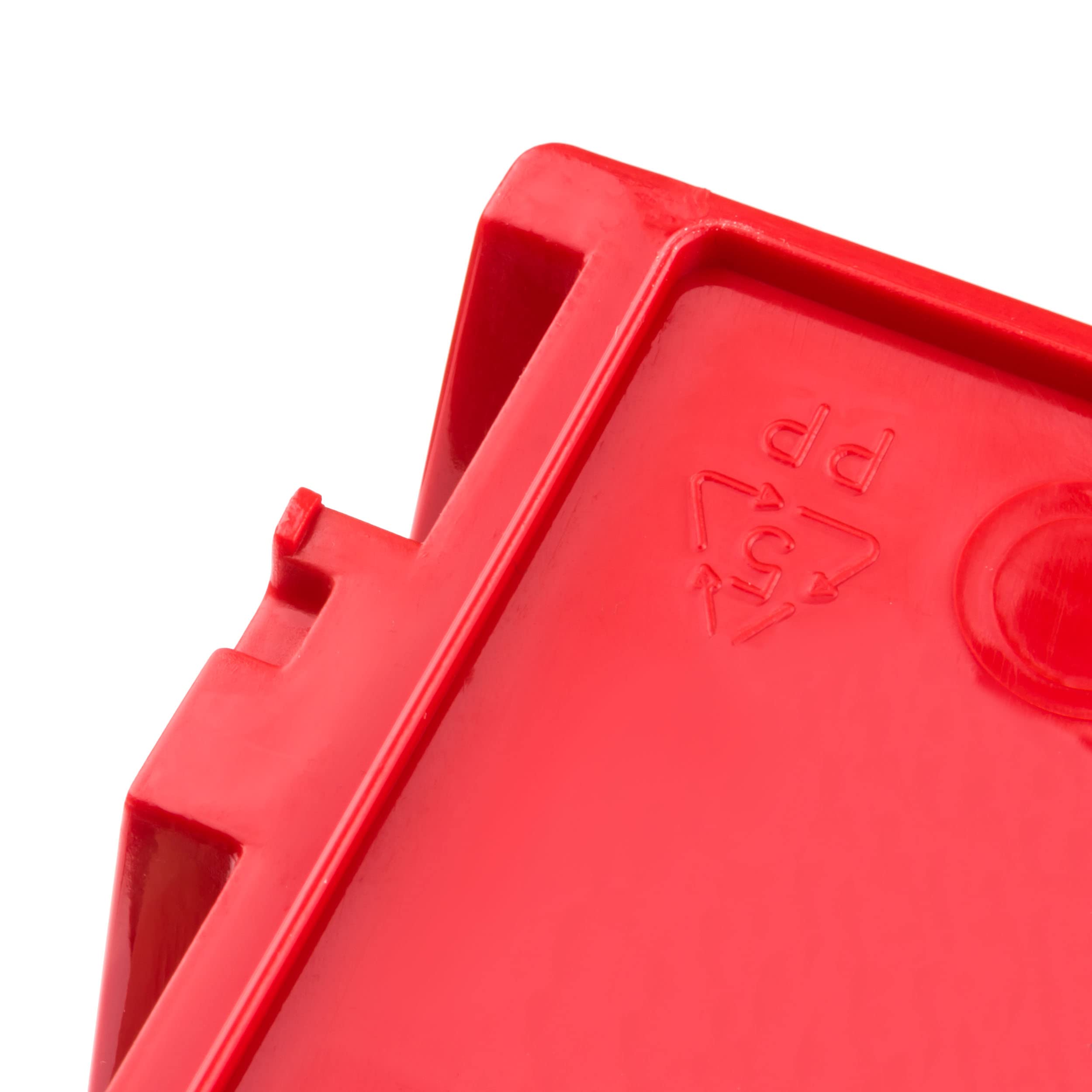 SimpleThing 100 Stück Stapelboxen mit Deckel Größe 100 x 155 x 70 mm Farbe Rot | Werkstatt Wandregal Sortierbox Stapelkiste