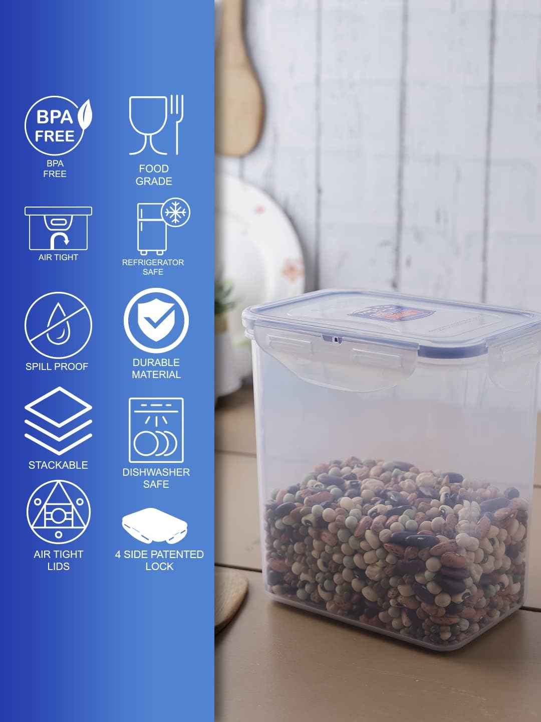 LOCK & LOCK Food Container with Water Tight Lid, 6.2-cup / 51-oz,