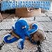 LEGEND SANDY Tough Dog Toys, Stuffed Chew Large Dog Toys to Keep Them Busy, Interactive Squeaky Tug of War Doggie Toy, Crinkle Blue Octopus