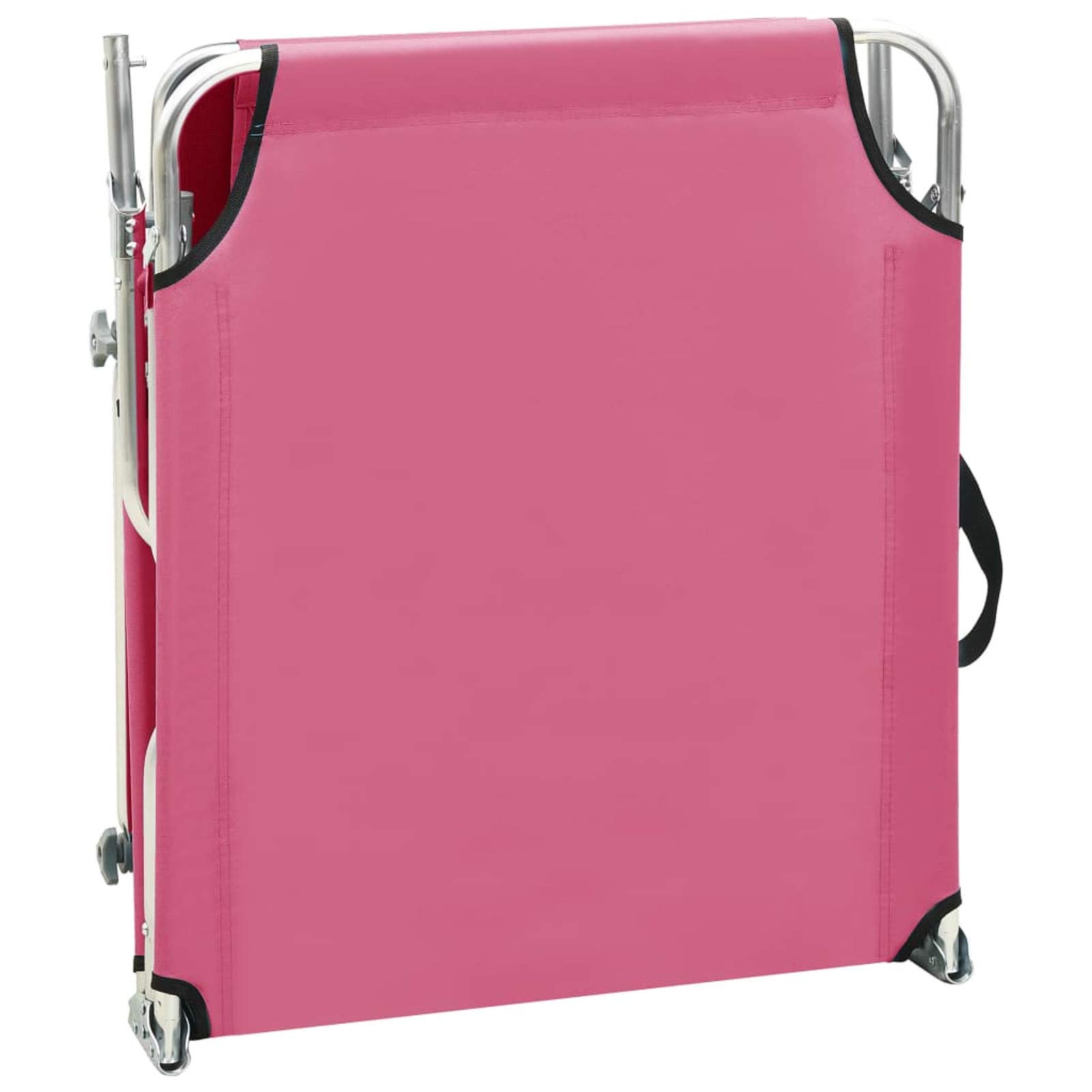 ZEYUAN Klappbare Sonnenliege mit Dach, Balkonliege, Gartenliege, Sonnenbett Outdoor, Gartenliegestühle, Freizeitliege, Strandliege, Gartenmöbel, Himmelsliege, Stahl Magento Rosa