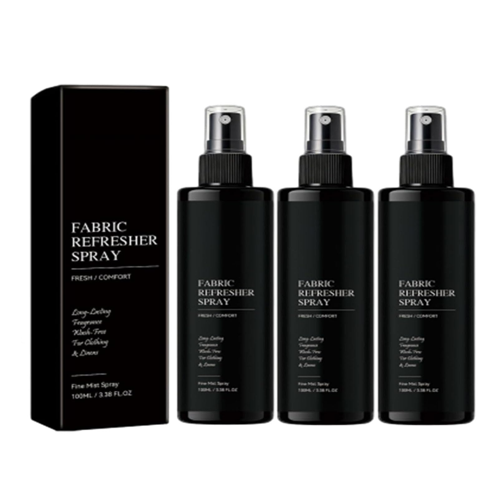 Langanhaltender Stoff-Erfrischer und Raumspray, langanhaltend frischer Duft, Stoff-Lufterfrischer-Spray, haustierfreundliche Formel, für Kleidung, Vorhänge, Teppiche, Bettwäsche (3PC)