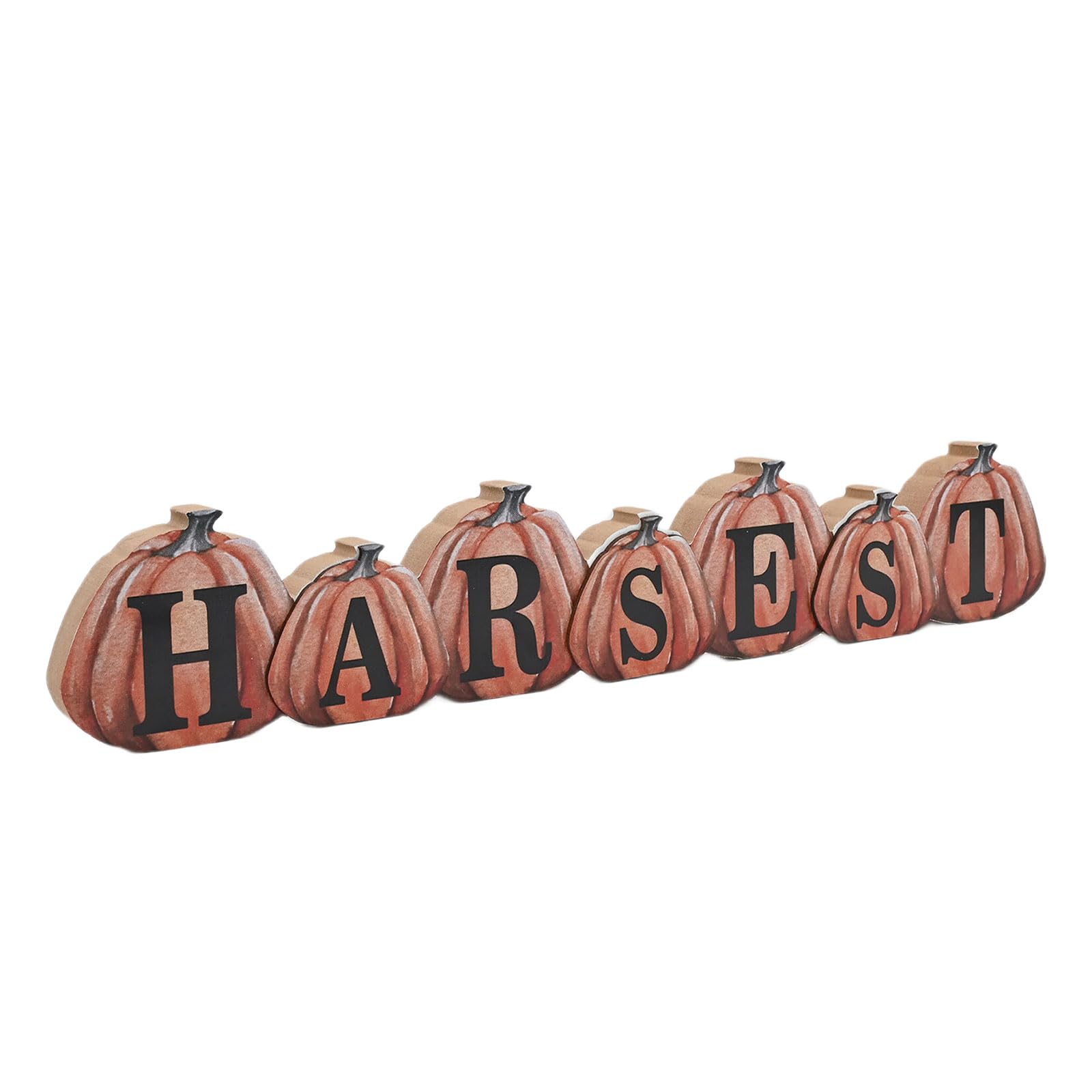 Harvest Wishes Pumpkin Table Sign with LED Light, Autumn Farmhouse Tiered Tray Decor & Wooden Centerpiece Autumn Farmhouse Tiered Tray Decor & Wooden Centerpiece