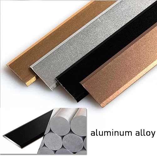 Miniatura 5 de TOCTUS Tira divisora plana para transiciones de pisos, perfil de transición de borde de piso, tira de umbral de unión de piso para puerta (color