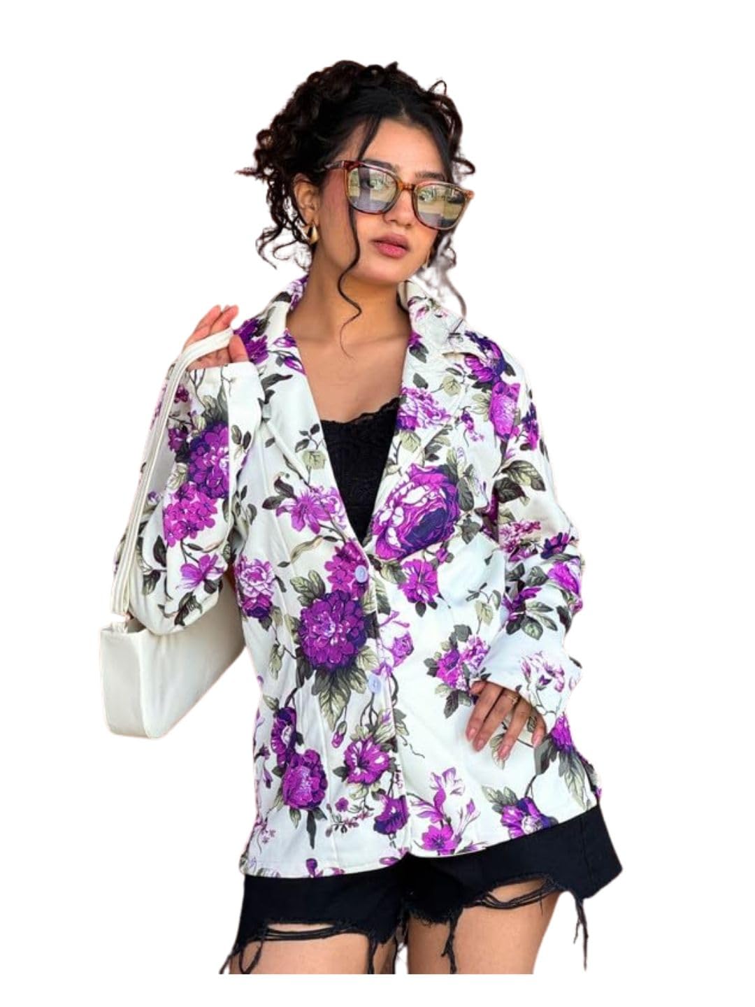 tandul Women's Fleece Floral Print Multicolor Regular Fit Coat - Full Sleeve Regular Overcoat for Office, Casual, Festive & Party (12357)-picture-37