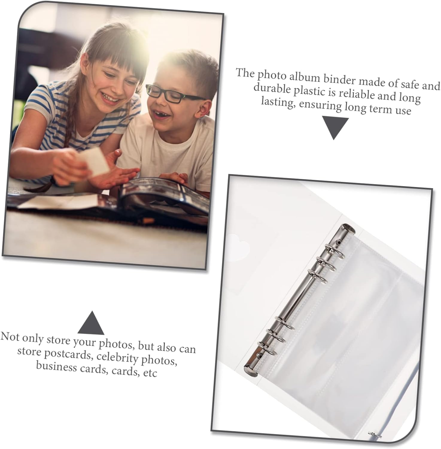 ERINGOGO Large Photo Album Scrapbook Memory Photo Album Binder 6 Rings Portable
