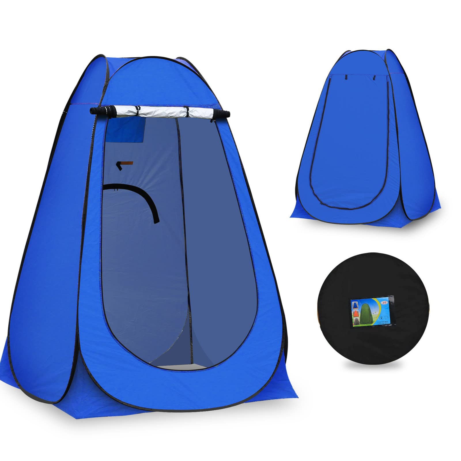 CLIPOP Pop Up Toilet Tent, Portable Shower Privacy Waterproof Anti-UV Changing Dressing for Beach Fishing Hiking Bathing, Outdoor, With Carrying Bag (150×150×190 cm, Blue)