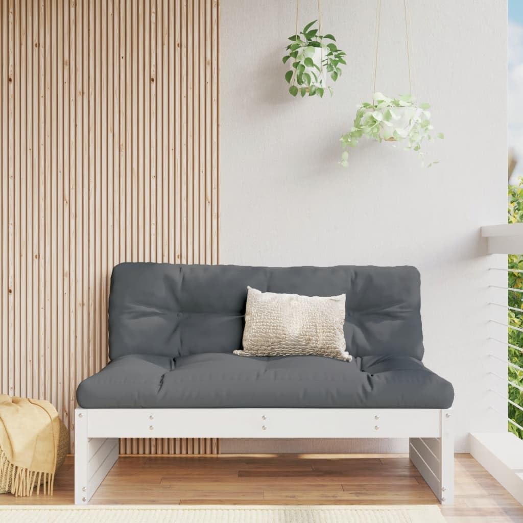 Canapé de jardin blanc 120x80cm Homgoday en bois fauteuil terrasse