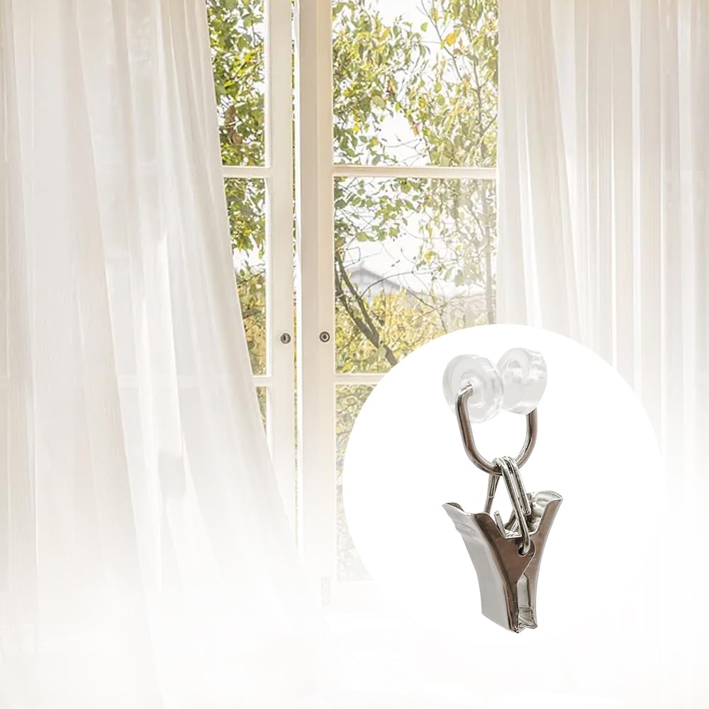 Ganci Per Tende In Metallo - 50 Pezzi, Nero, Per Doccia E Finestre, Facili Da Installare