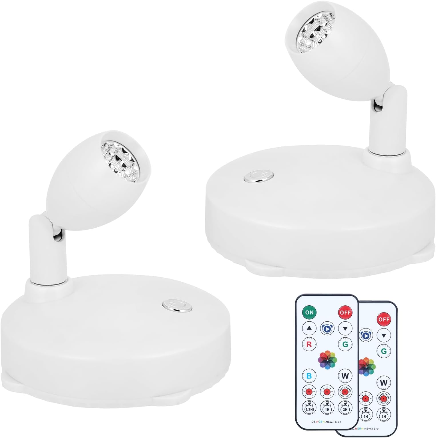 Cordless Spotlight Battery Operated, RGB Indoor Plant Light, Dimmable Accent Uplight with Remote, Color Changing Display Lighting for Picture Tree Photo Dartboard Painting Art