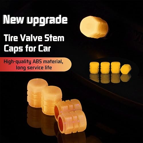 Miniatura 2 de OvO-TnT Tapones de vástago de válvula incandescente, tapones universales fluorescentes para válvulas de neumáticos de automóvil, cubiertas de