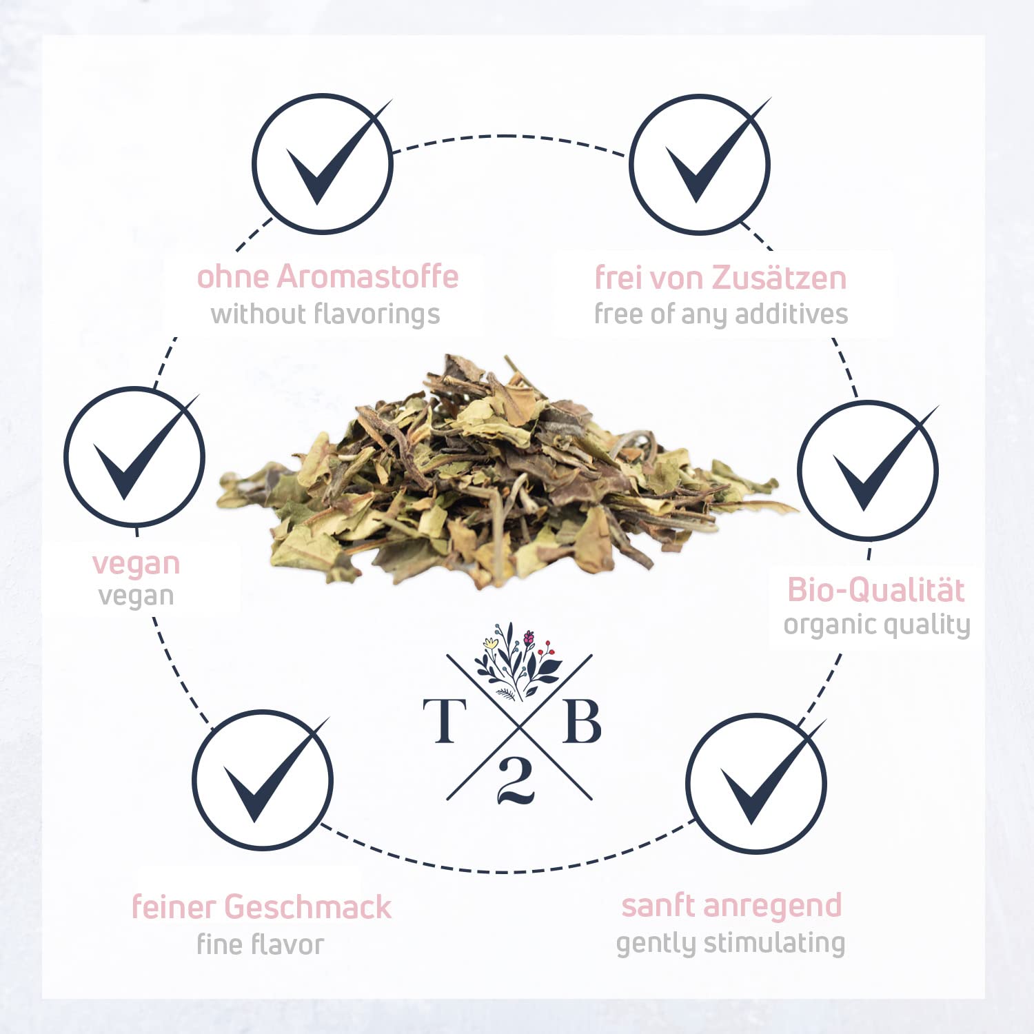 Té Blanco Ecológico - Té Pai Mu Tan. 100 g, hojas enteras - suave, fragante y aromático. (40 tazas) | Tea2Be