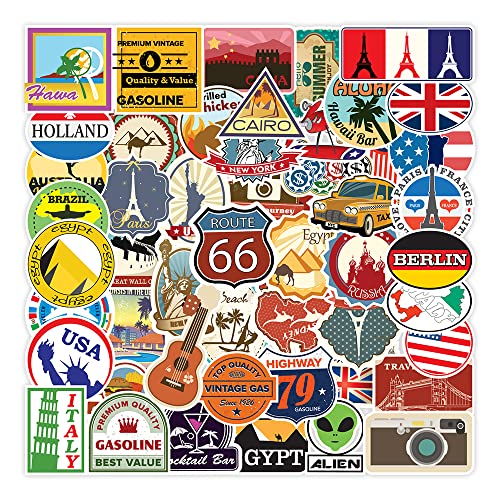 Travel City Sticker Pack of 100 Travel Map Stickers