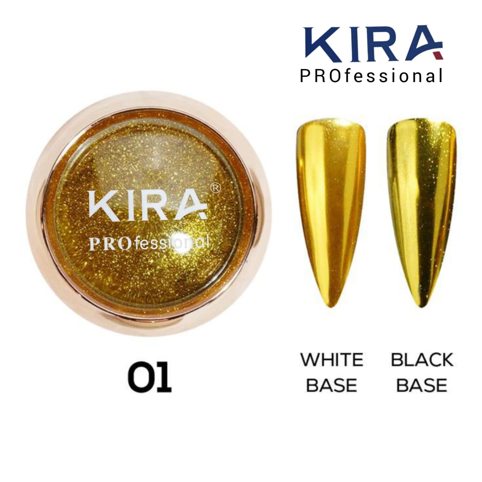 KIRA Store Colors Chrome Nail Powder Set, Reflective Glitter Metallic Mirror Effect for Nails Art Design 3D Holographic Silver Rose Gold Pigment (3- PCS, Gold - Silver- Rose Gold) - Image 7 thumbnail