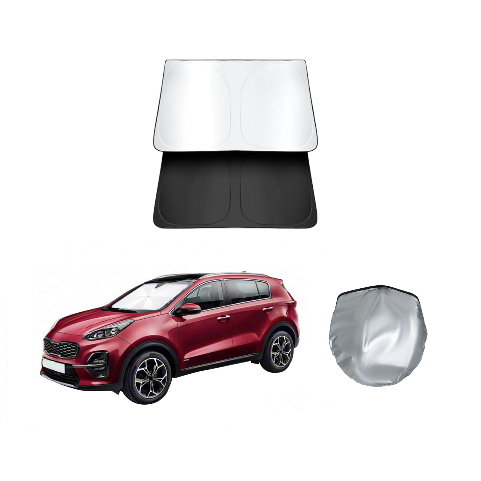 LANGBEAN Parasole Parabrezza Per Kia Sportage NQ5 2022-2025 – Protezione UV 200°C, Maniglia Silicone, Apertura A Ombrello