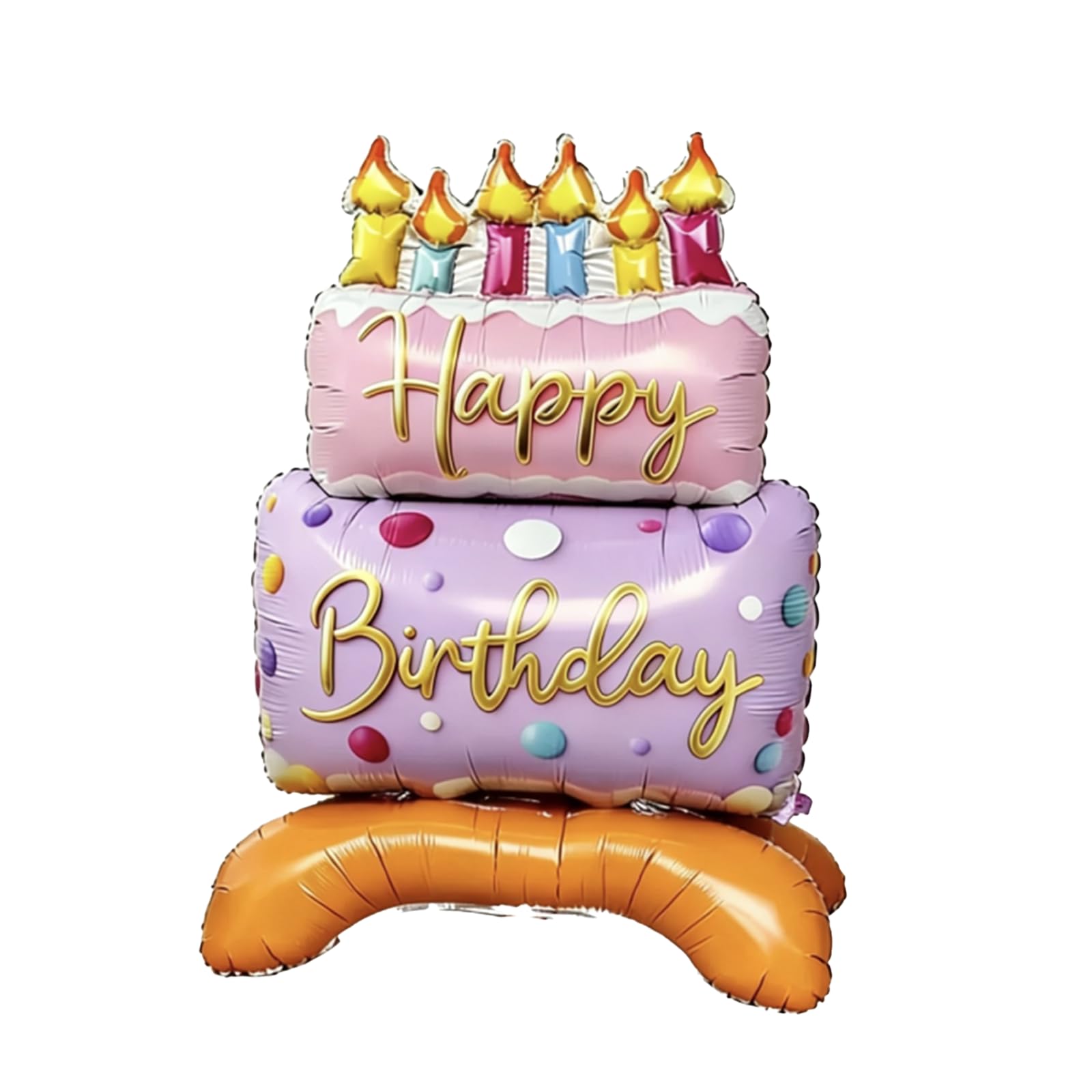 Foil Balloons, Birthday Balloon Standing Two Tier Cake Design with Self Sealing Valve, Large Aluminum Foil Balloon for Adult Party Decorations, Celebration Supplies