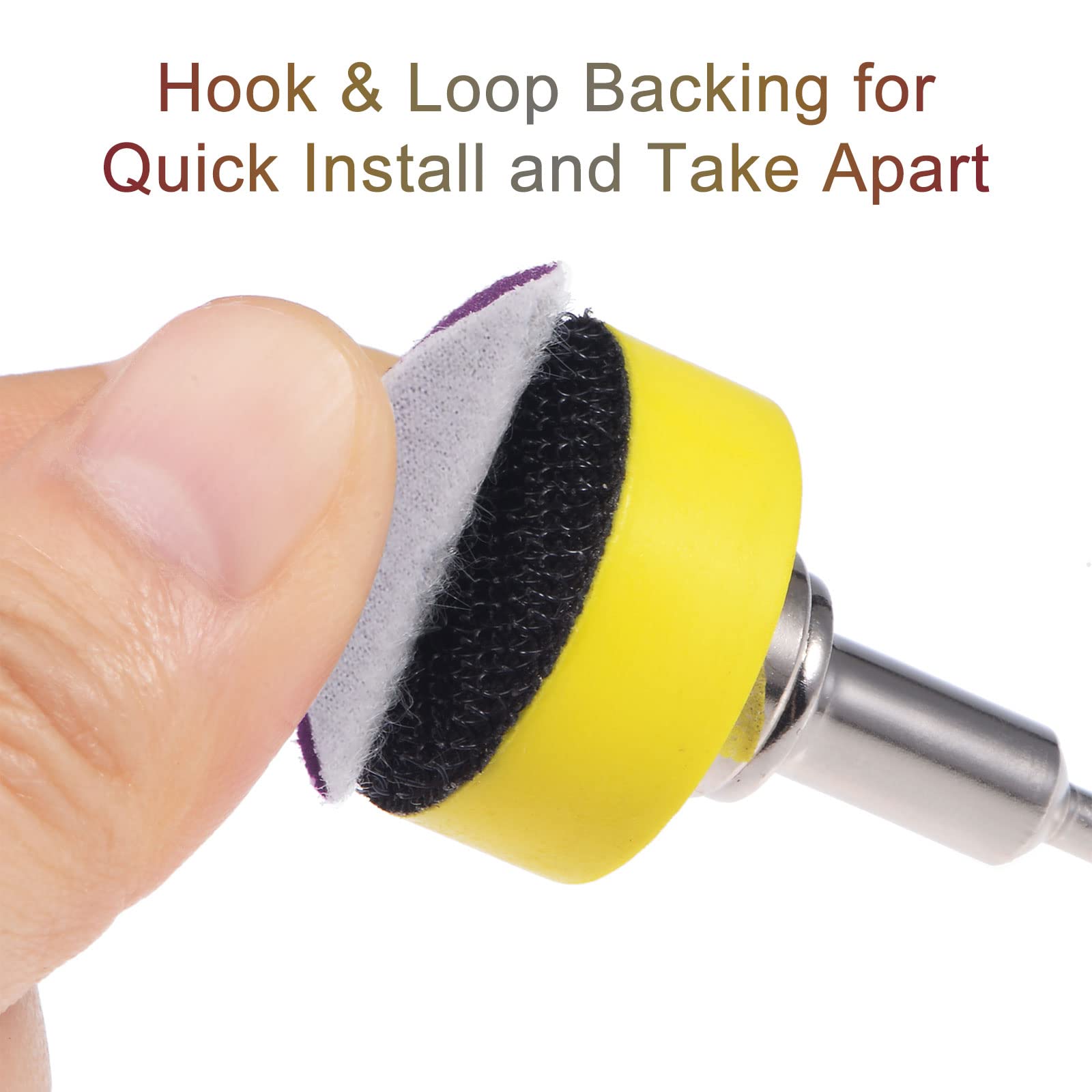 Uxcell Lot De 100 Disques Abrasifs Violets De 2,5 Cm - Grain 600 - Crochet Et Boucle