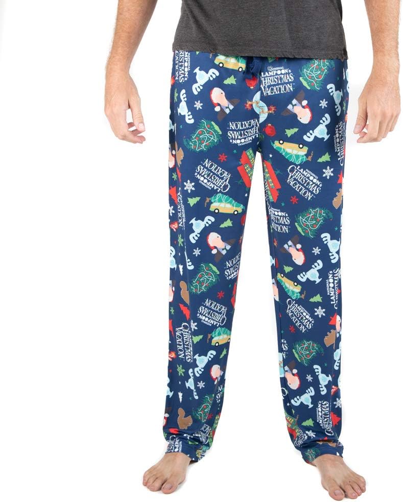 Bioworld CHRISTMAS VACATION Logo All Over Print Mens Pajama Sleep Pants Loungewear - Image 4