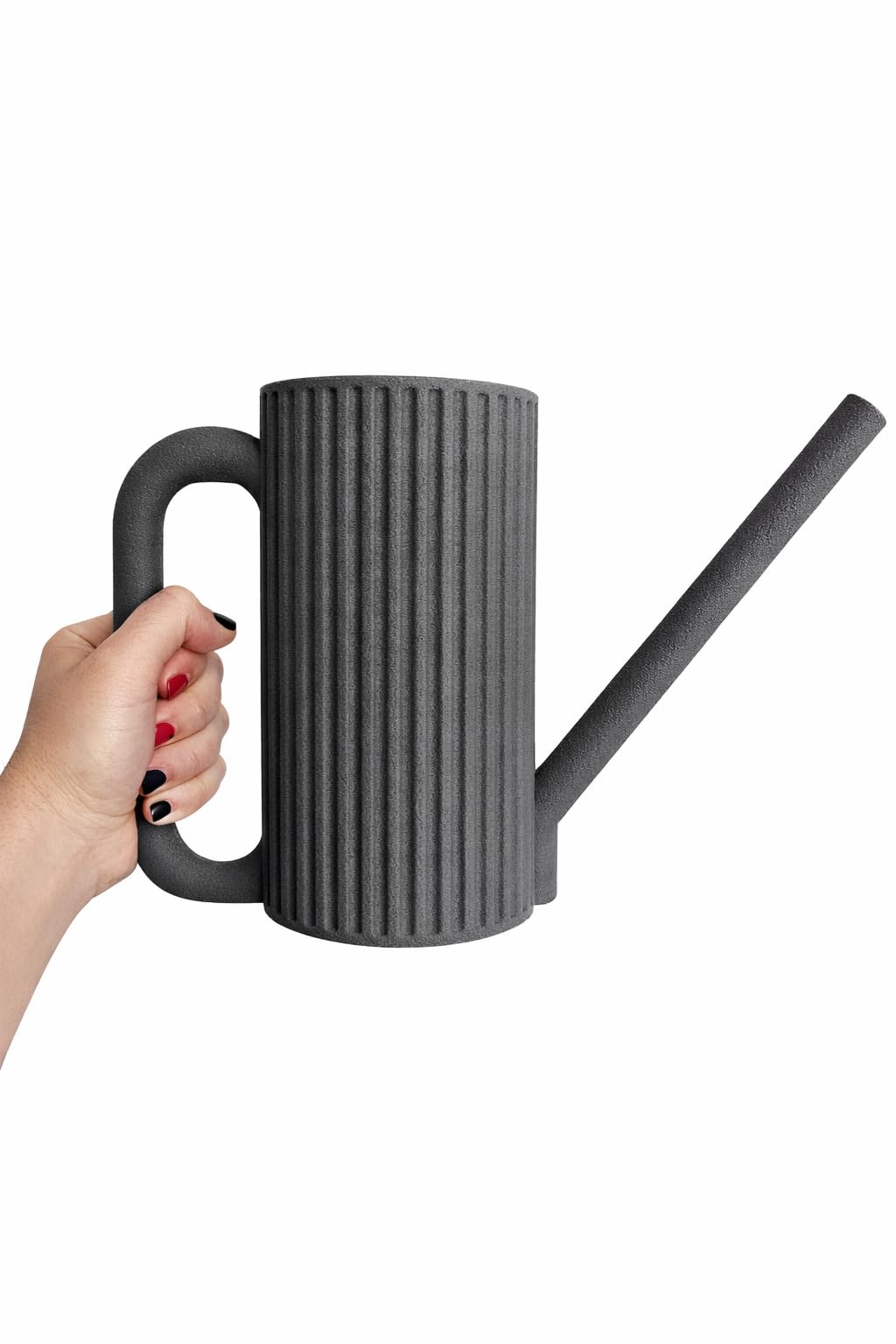 Modern Watering Can for Indoor Plants - Ribbed Minimalist Design with Long Precision Spout – Perfect for Houseplants, Succulents & Small Pots - 1L (Grey) — image 1