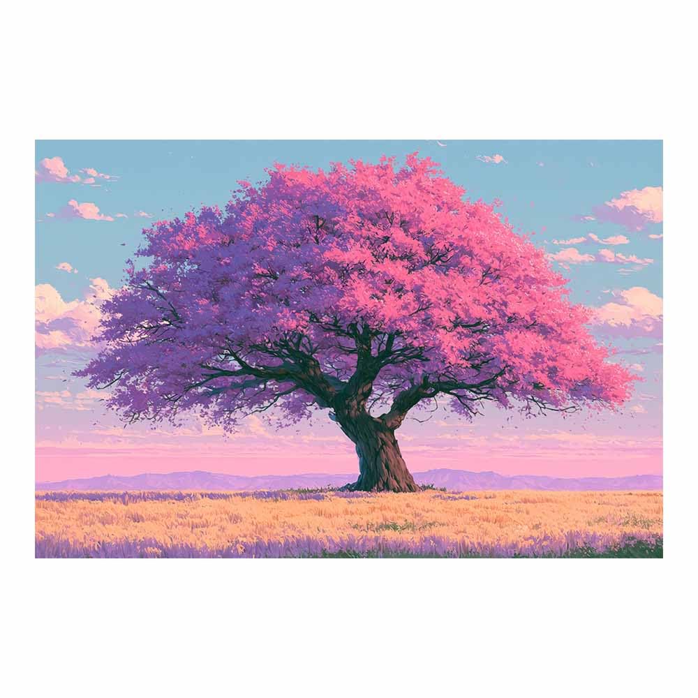 XENIOU Nature Wall Art Rainbow leaf tree canvas painting wall art, Living Room Bedroom Hallway Stairs Decoration.(Multicolor)-80x120cm Unframed