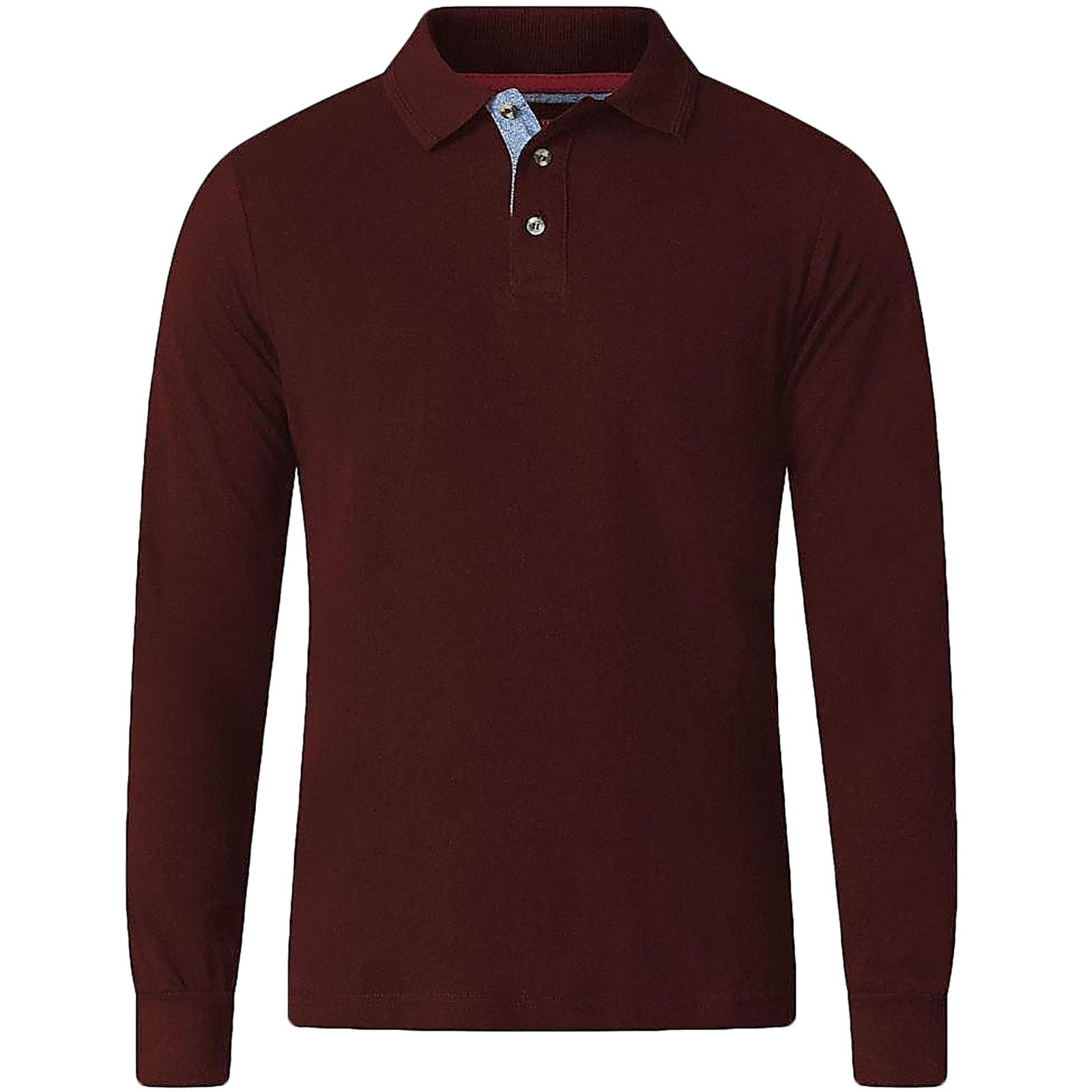 Polo confortable D555 Darvin manches longues grandes tailles couleur vin