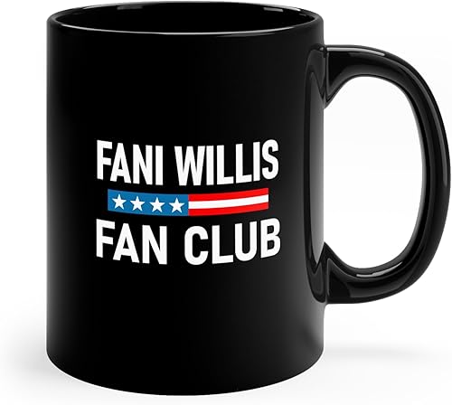 Brian Bula Fani Willis Fan Club Taza Bebida a Trump in Jail Taza de café Orgullosamente Disparando 1 Estrella MAGA Comentarios