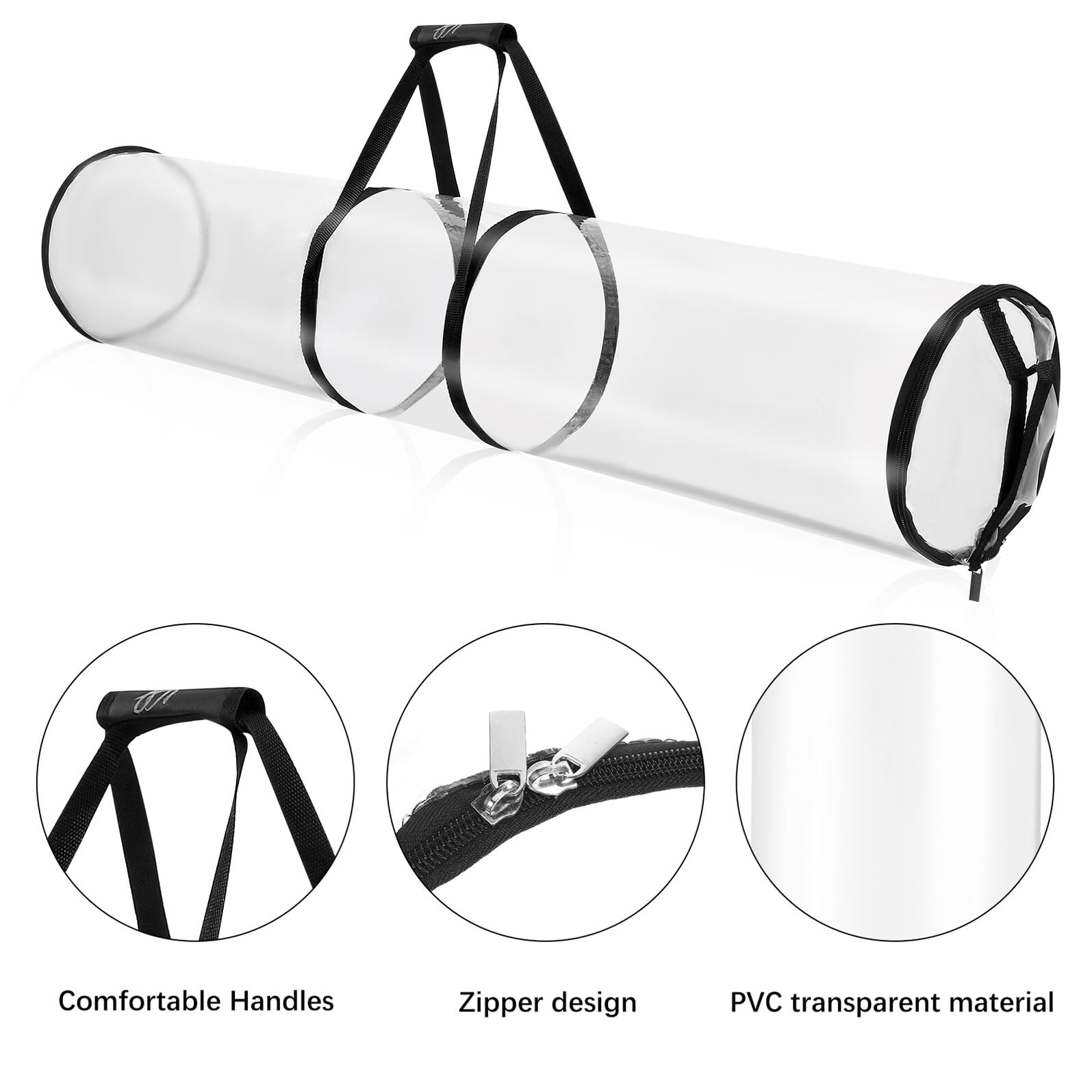 DEARMAMY 2 Stück Geschenkpapier Aufbewahrungstaschen mit Reißverschluss PVC Behälter zur Lagerung von Geschenkpapierrollen Großer Kapazität Robust und Vielseitig für Zuhause Büro Laden