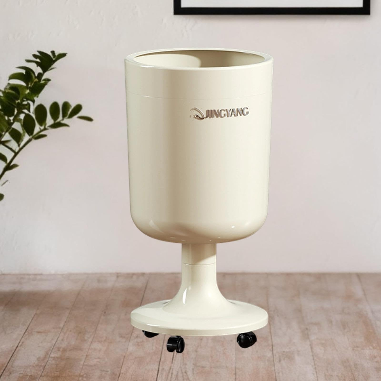 KESOTO Contenedor de Basura con Ruedas, Capacidad de 16L, Fabricado en Material PP de Fácil Cuidado, Resistente Y Funcional con Un Diseño Innovador para Ofic, Blanco, Individual