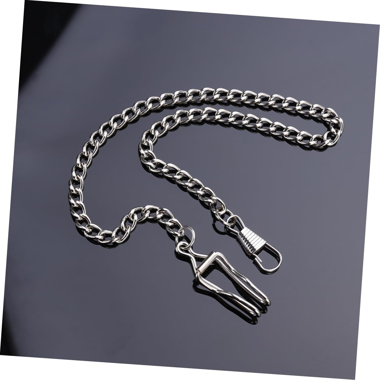 LIOOBO Men's Silver Pocket Watch Chain Keychain Watch Charm Accessory for DIY Necklace