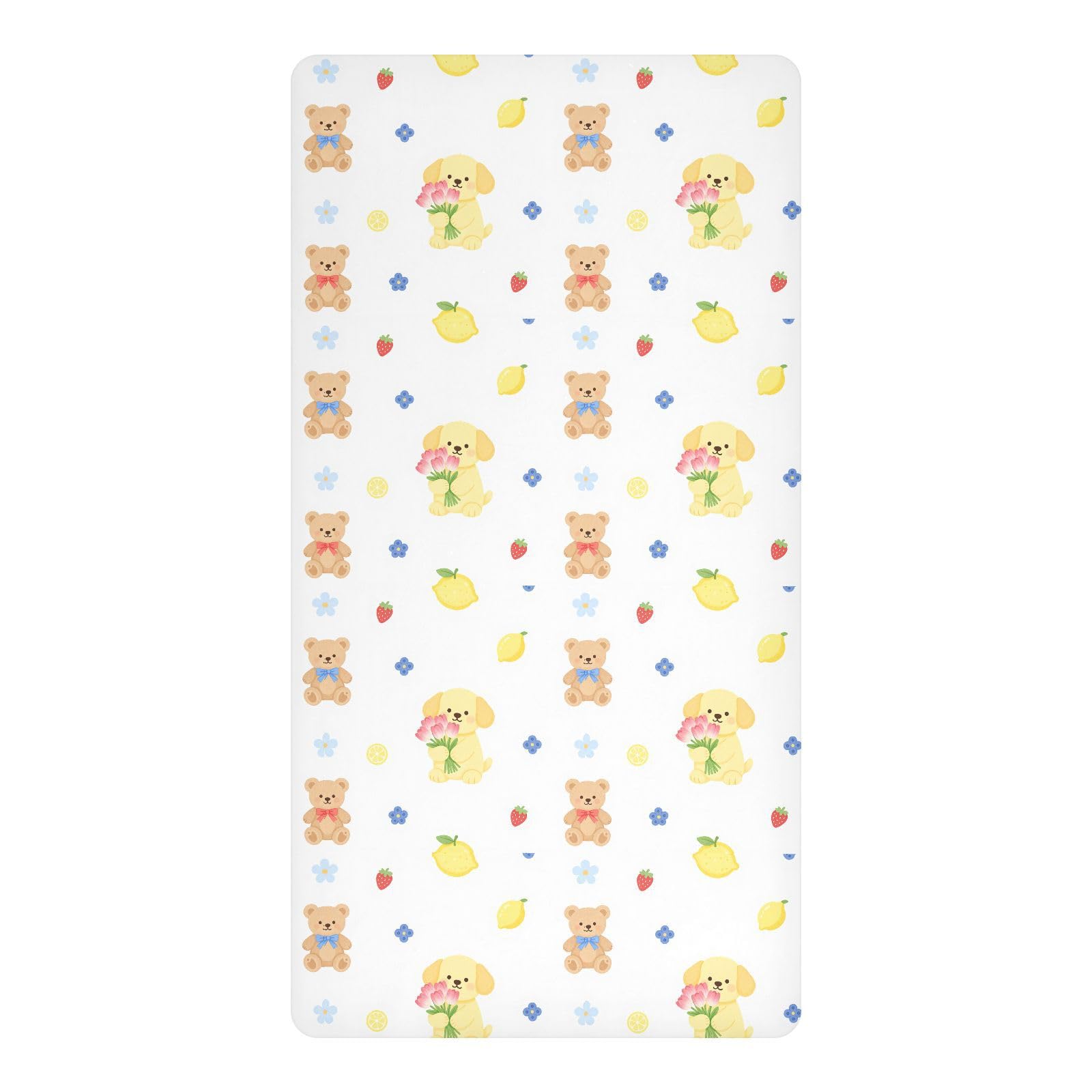 Drap de lit voyage imperméable lit enfant motifs ours et golden retriever