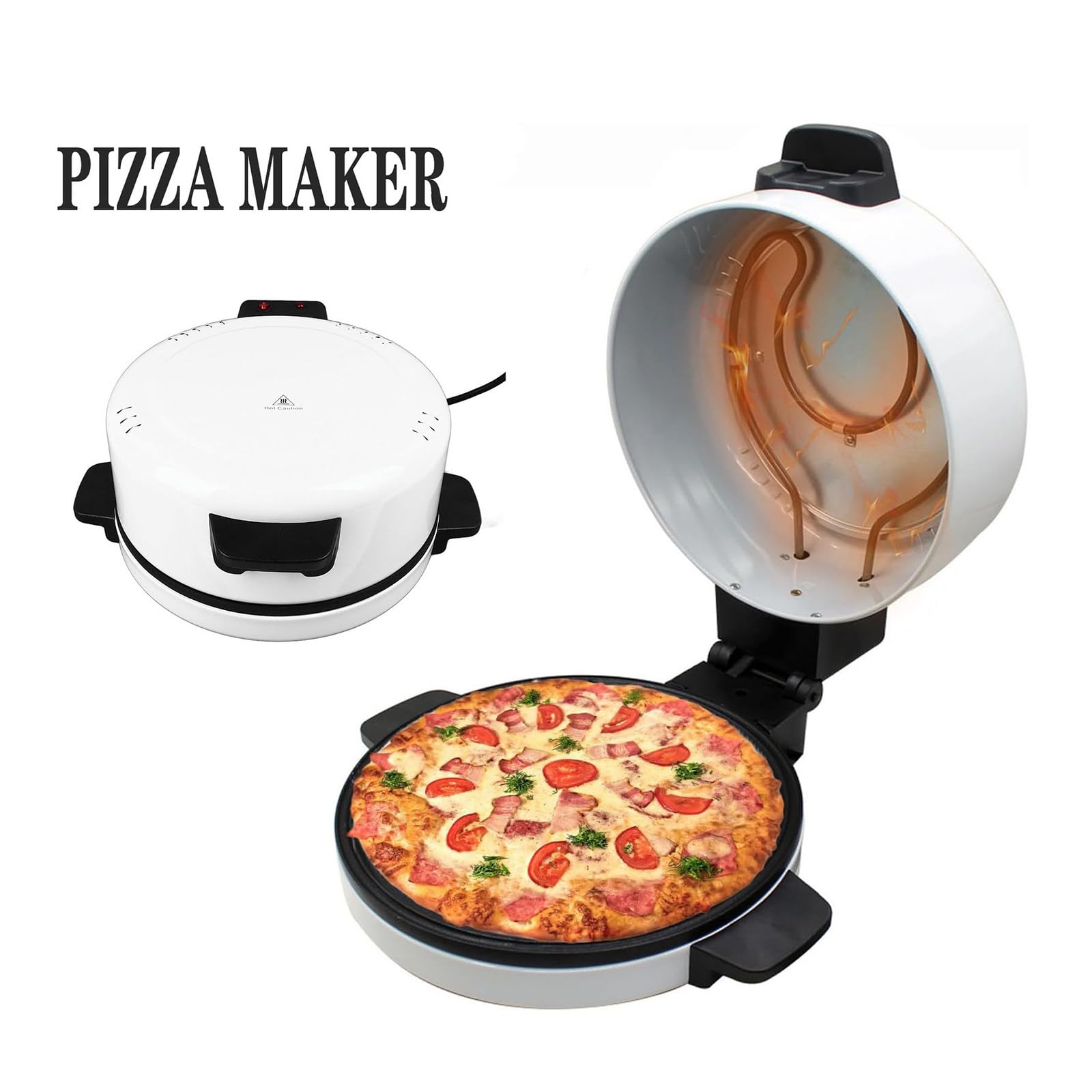 Mini Horno para Pizza De 11,8" | Máquina para Hacer Pizza Antiadherente De 2000W | Máquina para Hacer Pan Y Pizza Automática | Horno Profesional para Pizza con Parrilla