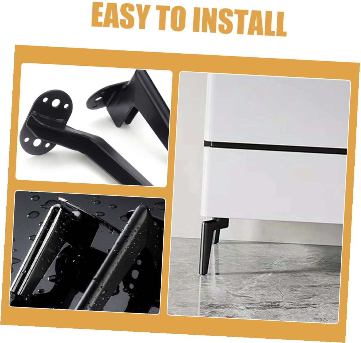 4pcs Metal Furniture Legs for Dresser and Sofa, Heavy Duty 14.5cm Metal Cabinet and Coffee Table Support Legs for Home Furniture Replacement