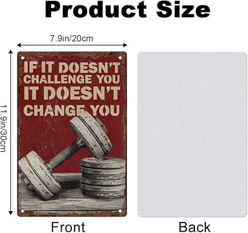 Miniatura 2 de Letrero de metal vintage con texto en inglés If It Doesn't Challenge You It Doesn't Change You (If It Doesn't Challenge You It Doesn't Change You