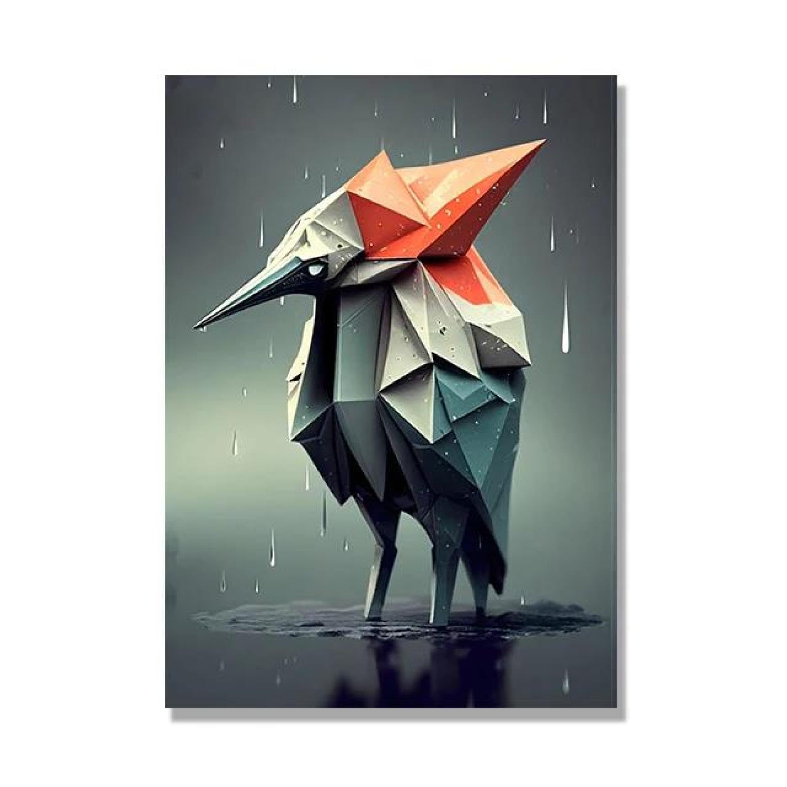 Yocheng Animal Origami Art Posters Abstract Canvas Painting Wall Print Picture Living Room Home Decor 21x30cm No Frame