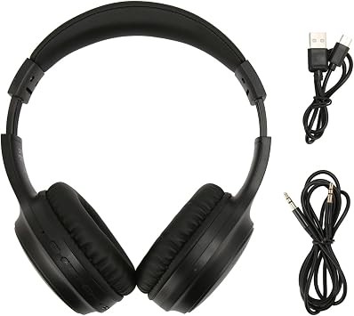 Noise Cancelling Headphone, Foldable Headset Over Ear Headphone Wireless Headset for Travel Office Black