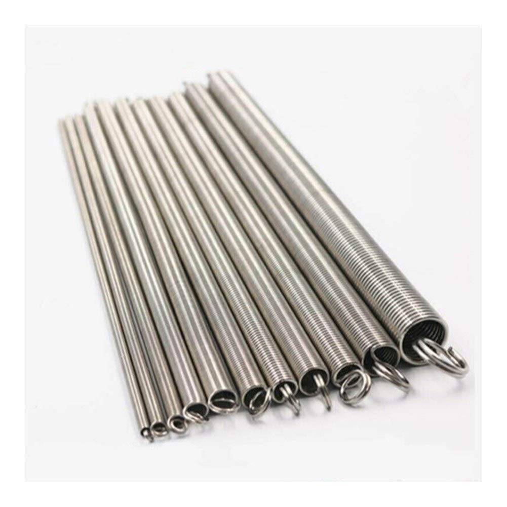 Zugfeder – 300 Mm, Federstahl, Weiß Verzinkt, Doppelhaken, Draht-Ø 0,5–1,2 Mm, Außen-Ø 3–10 Mm (1 Stück)