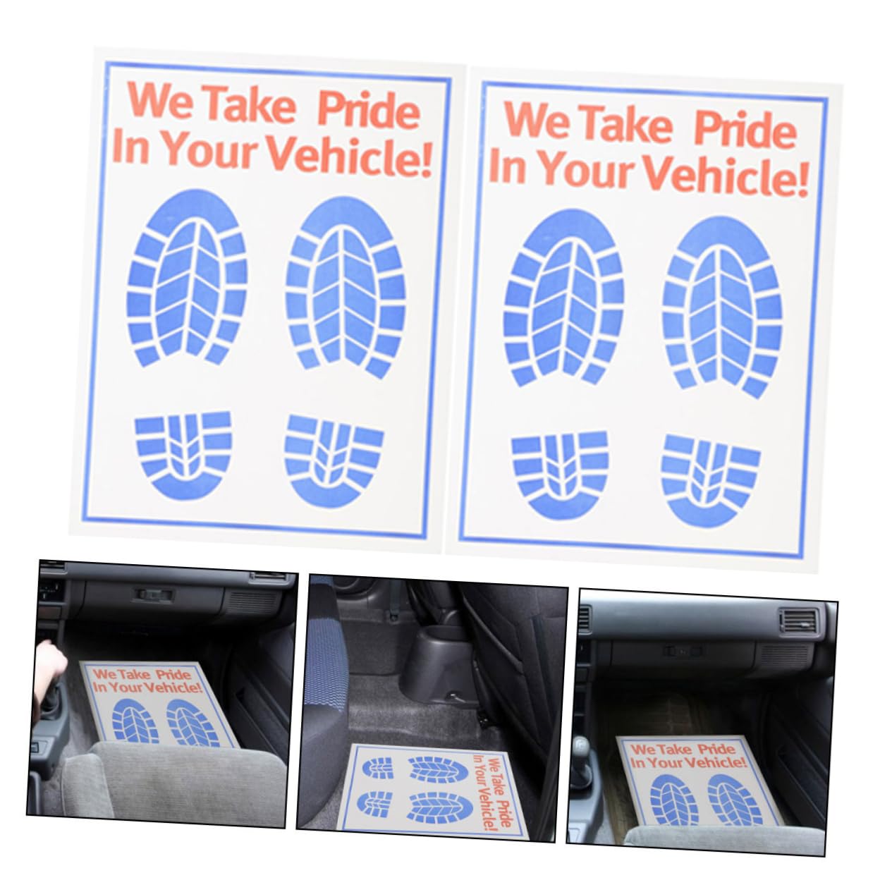 Amosfun 60pièces Tapis de Sol Jetables pour Voiture Tapis de Sol Blancs Papier Protection Temporaire pour Nettoyage et Entretien Automobile
