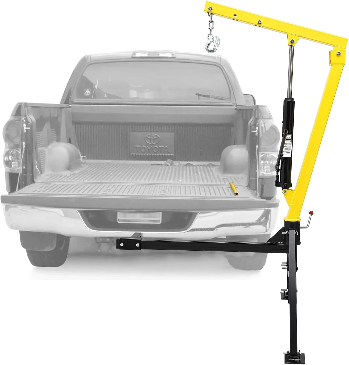 Receiver Hitch Mounted Hydraulic Swivel Pickup Truck Crane, Hydraulic Pickup Truck Crane with 3 Boom Capacities of 500 lbs, 750 lbs & 1000 lbs for Lifting Goods in Construction, Industry, Forestry