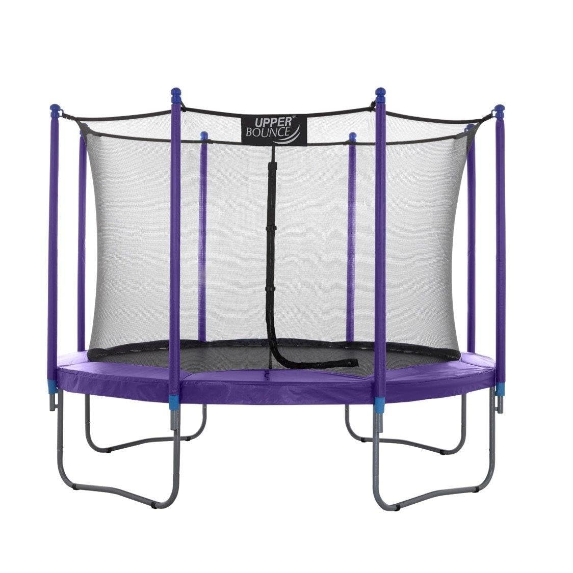 Upper Bounce Premium Trampoline With Enclosure Set Equipped With Easy Assembly Feature | Outdoor Plum Trampoline With Safety Enclosure Net, Ultra Durable Foam Mat And Safety Pads
