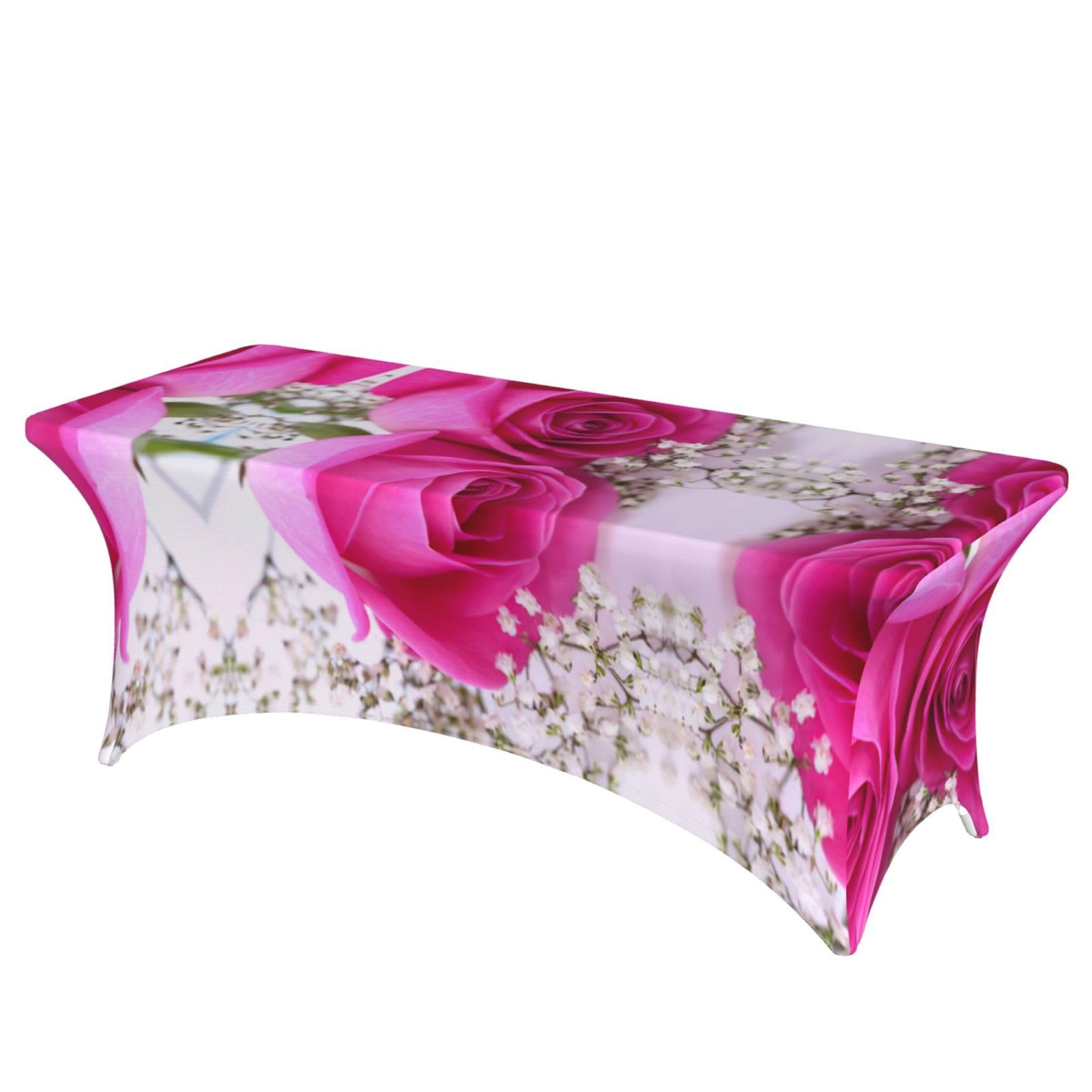 Nappe extensible en élasthanne lavable Rose1 pour protéger vos tables de banquet