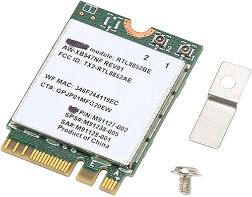 Miniatura 8 de Acogedor RTL8852BE Tarjeta de red M.2, adaptador NIC de 1800 Mbps, mini tarjeta PCIE WiFi compatible con Bluetooth 5.2, banda 2.4G 5G, para