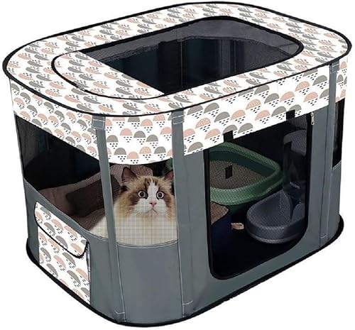 折りたたみペットサークル XLサイズ 犬猫兼用 室内外対応 防水加工 軽量 組立簡単 プレイサークル 防災用 分娩室 コンパクト収納 ペットゲージ (L,3)