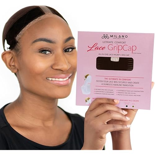 MILANO COLLECTION Lace Wig Grip Cap for Women, Adjustable Wig Caps for Women Non Slip with Headband to Secure Lace Top Perfectly in Place, One Size Fits All, One Size Fits All, Chocolate Brown