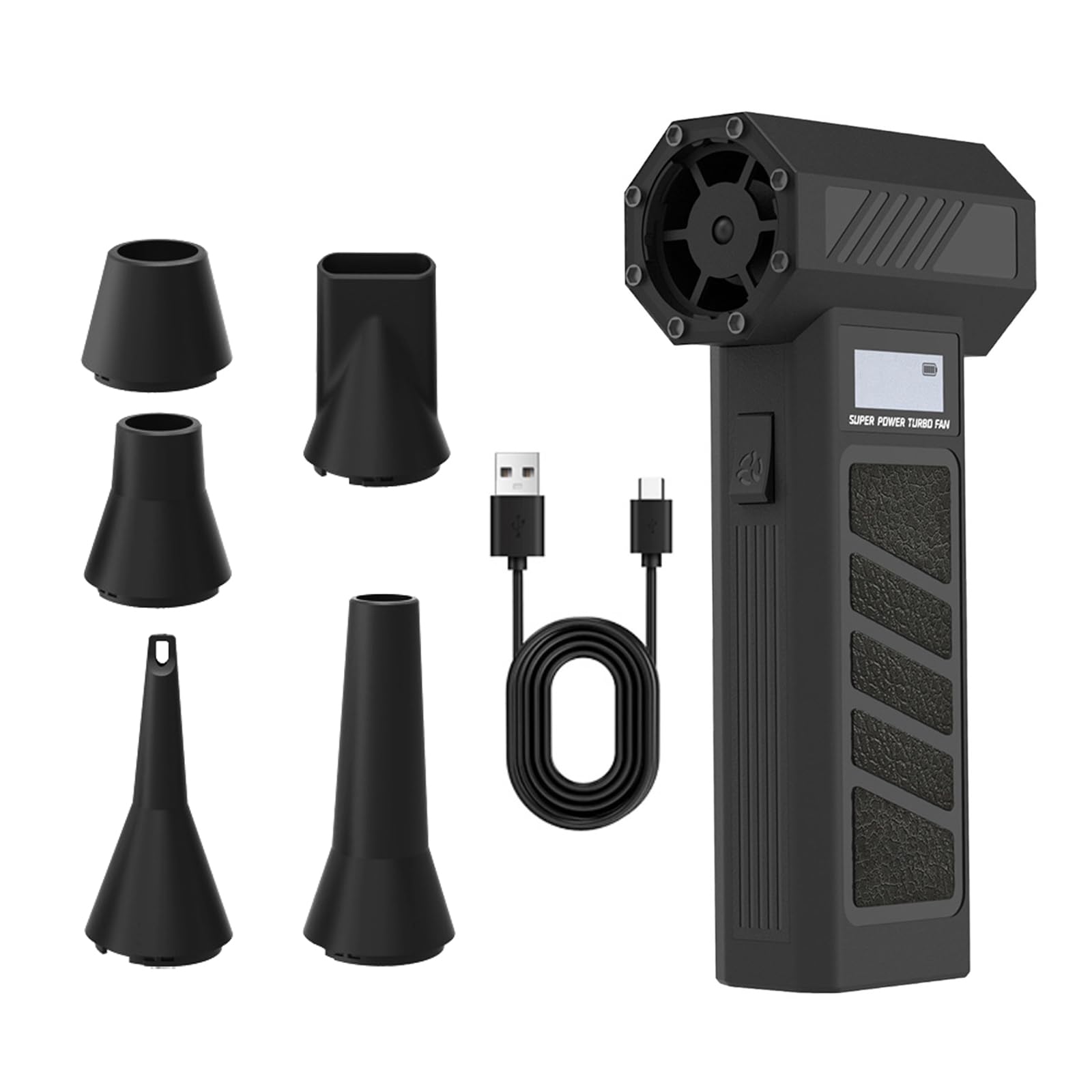 Msioytog Black 130000Rpm Dry Blower Hair Dryer Powerful Fan Cordless Blower Compressed Air Dusters Computer Vacuum Cleaners Electric Air Dusters