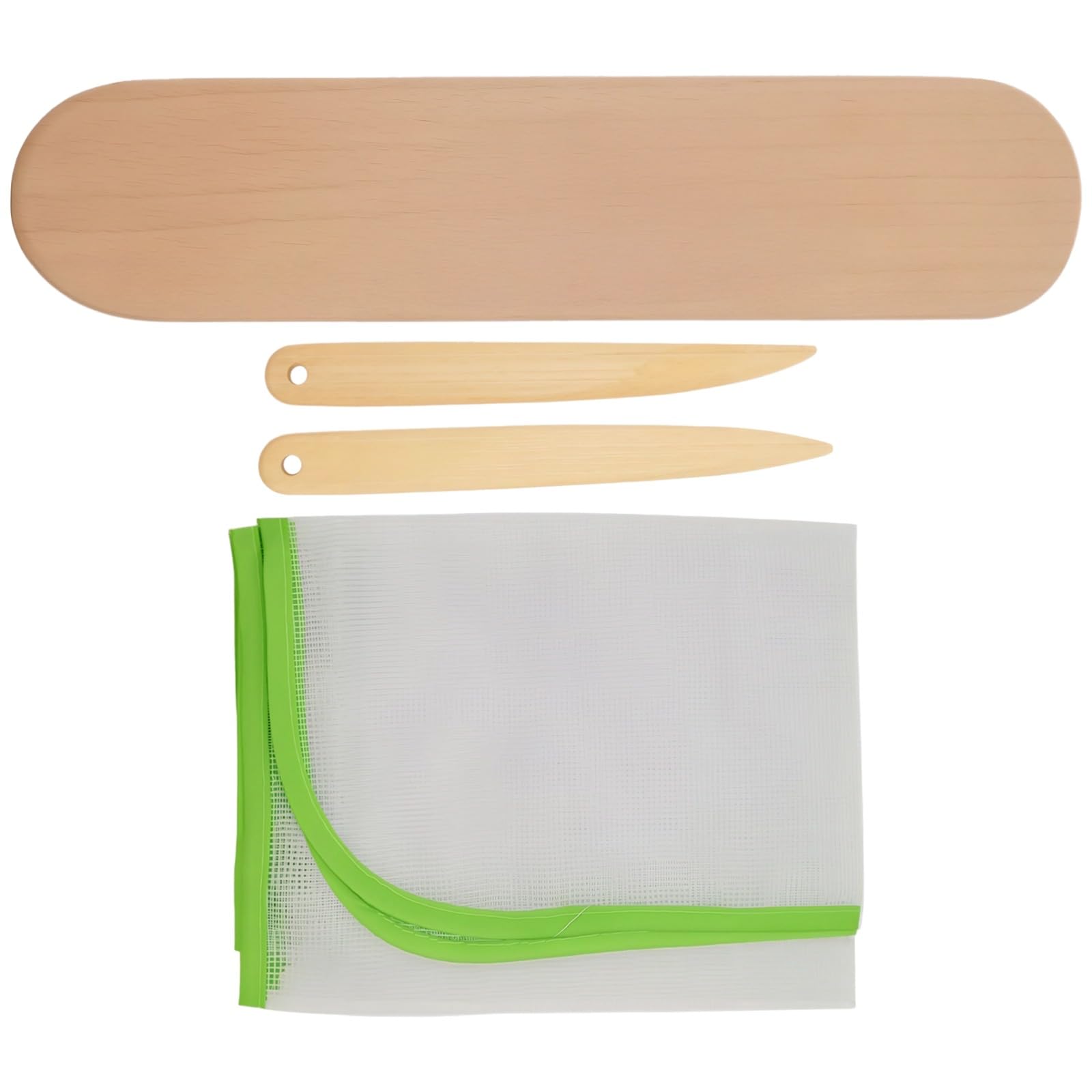 Quilting Clapper and Seam Presser Tool Set, Wooden Clapper, Tailor's Clapper, Protective Mesh Bag, and 2 Bone Tools for Quilting, Sewing, Fabric Pressing, Seam Pressing, and Steam Shaping