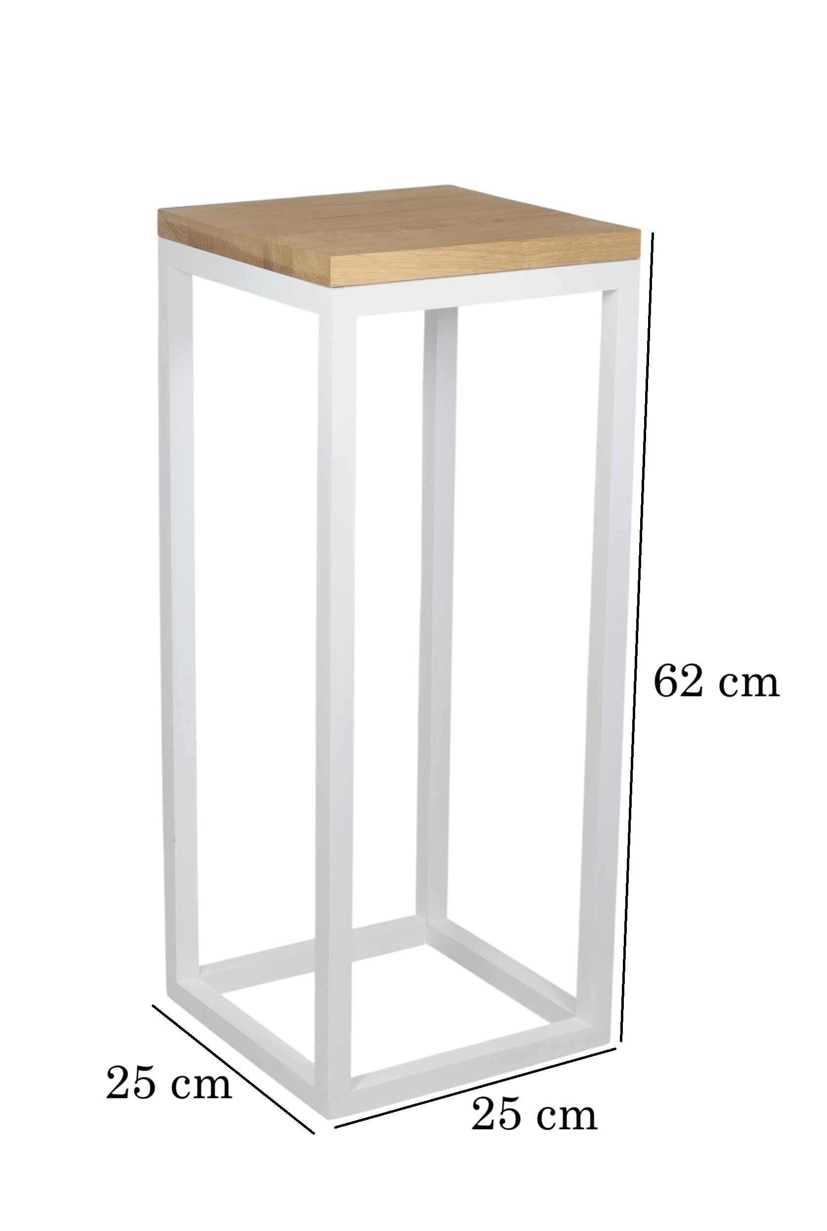 KWIETNIK STOJĄCY duży STOJAK NA KWIATY 62 cm dębowy drewniany BIAŁY